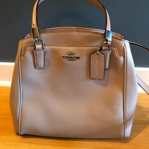 Coach small crossbody bag cream/champagne color